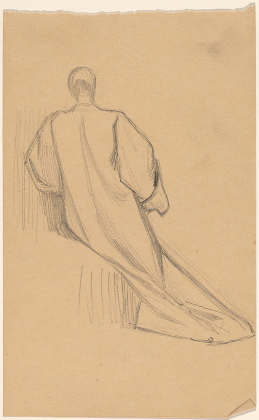 Study of a Figure from Behind by Charles Sprague Pearce (American, 1851 - 1914), 16X12"(A3)Poster Print
