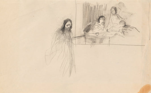 Christ at Emmaus by Jean-Louis Forain (French, 1852 - 1931), 16X12"(A3)Poster Print