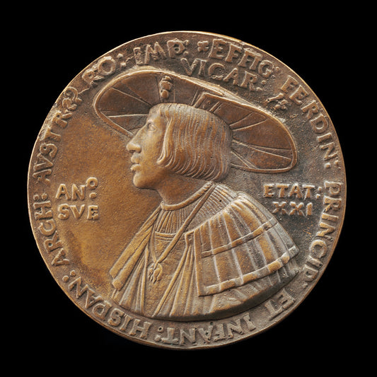1524 by German or Austrian 16th Century (Ferdinand I, 1503-1564, Archduke of Austria 1519, Emperor 1556 [obverse]), 16X12"(A3)Poster Print