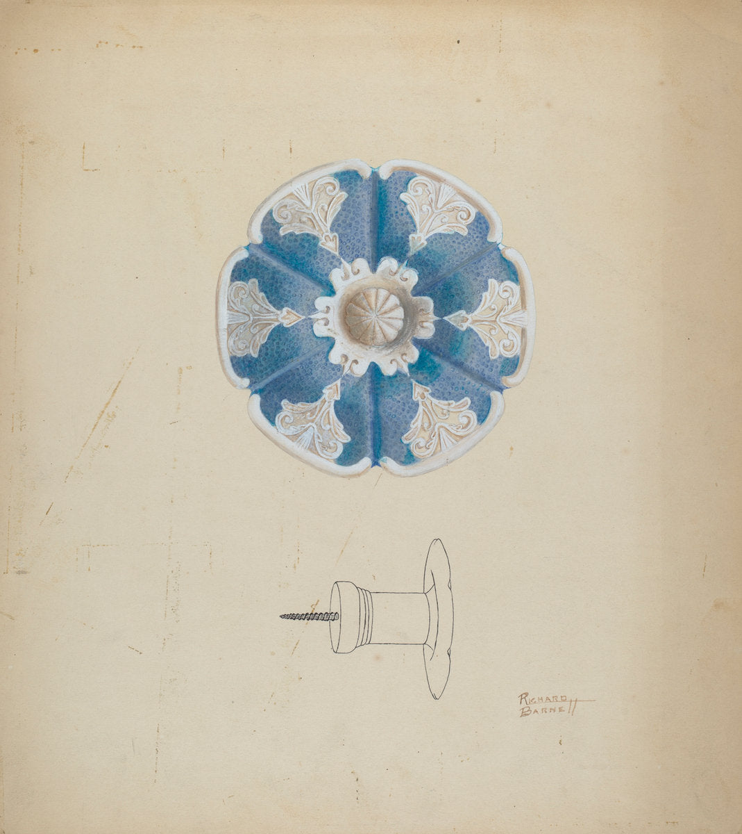 Parian Ware Tie Back by Richard Barnett (American, active c. 1935), 16X12"(A3)Poster Print