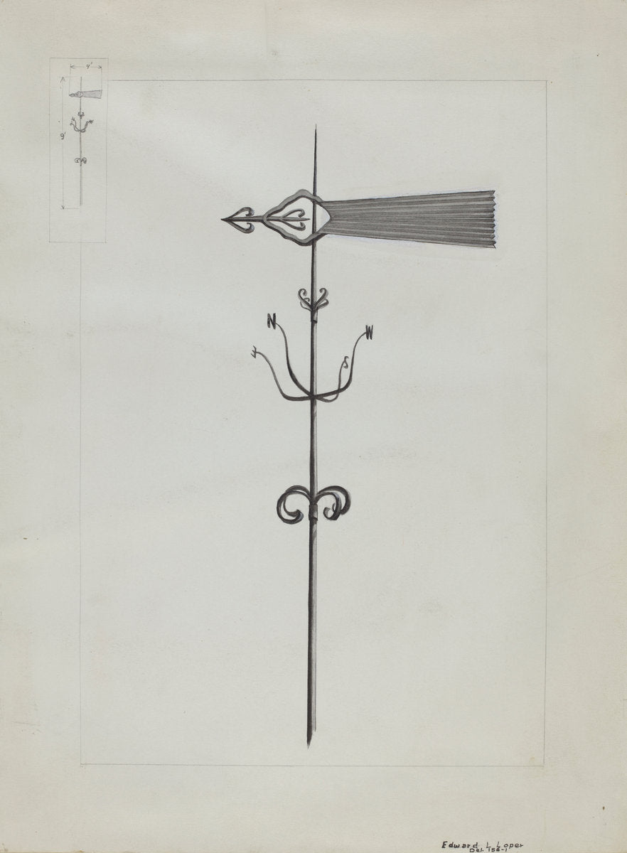 Weather Vane by Edward L. Loper (American, born 1916), 16X12"(A3)Poster Print