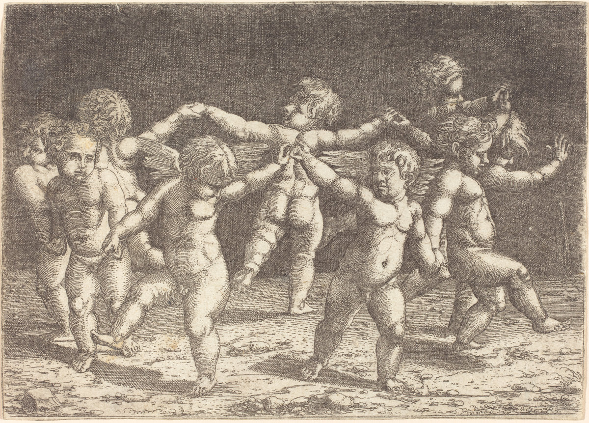Dance of the Gods of Love by Sebald Beham (German, 1500 - 1550), 16X12"(A3)Poster Print