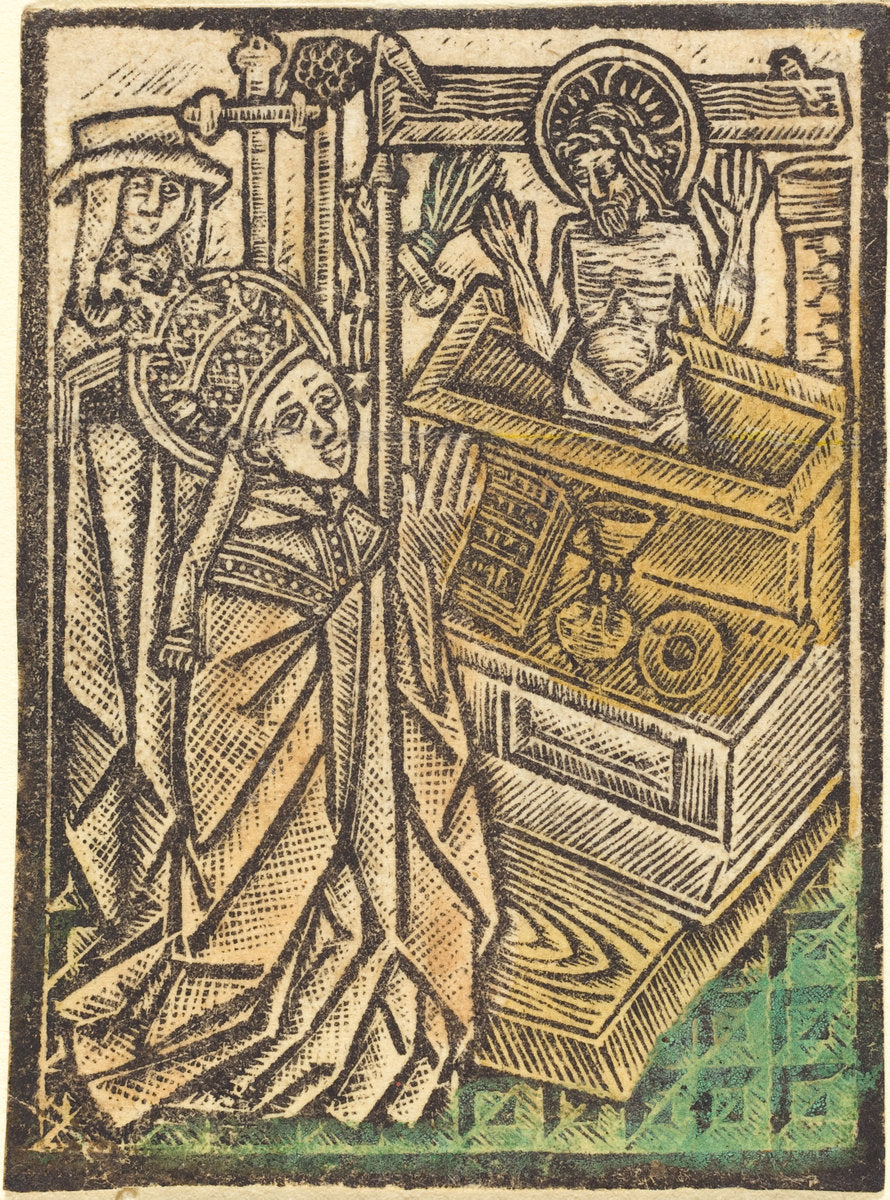 c. 1480 by Workshop of Master of the Aachen Madonna (Saint Gregory), 16X12"(A3)Poster Print