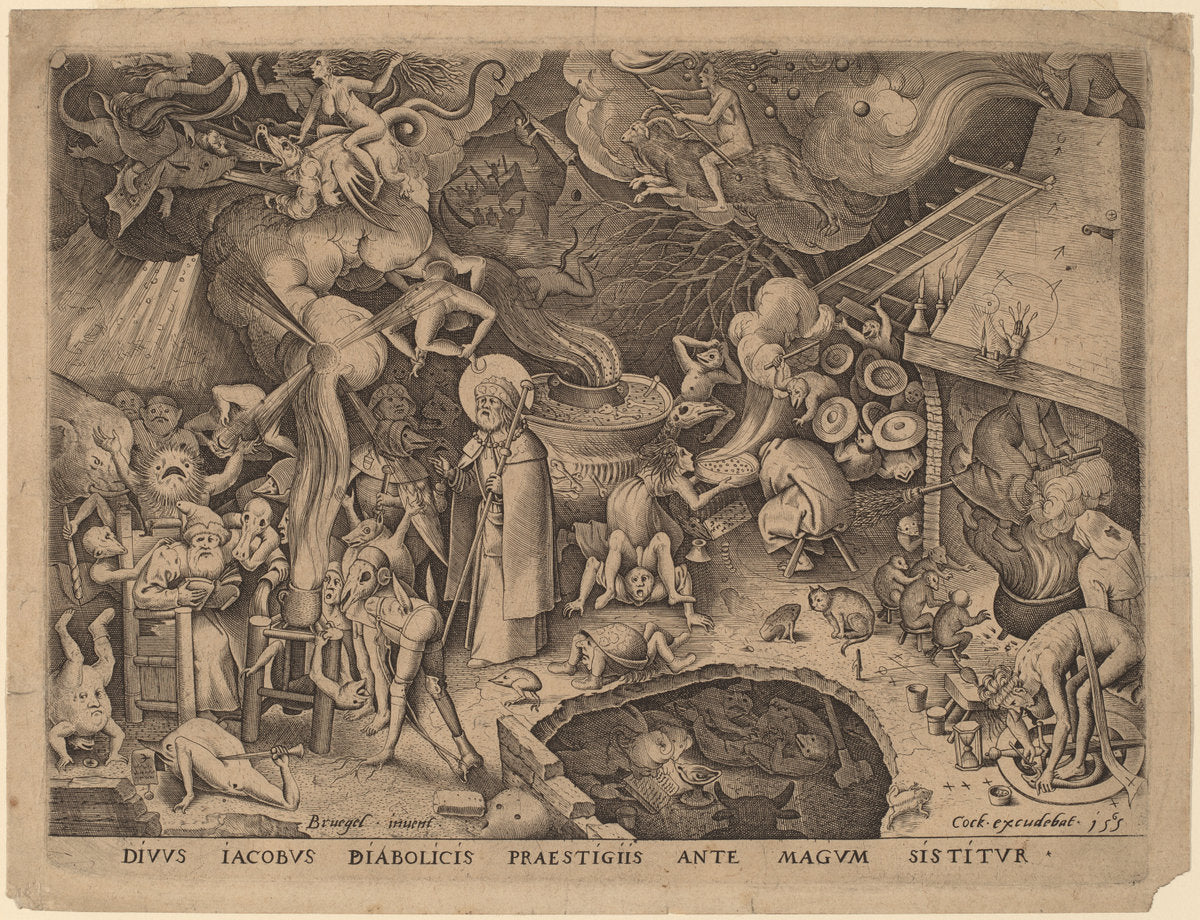 Saint James and the Magician Hermogenes by Pieter van der Heyden after Pieter Bruegel the Elder (Flemish, active c. 1551/1572), 16X12"(A3)Poster Print