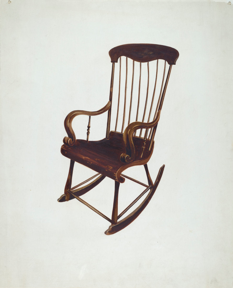 Rocking Chair: Bishop Hill by William Spiecker (American, active c. 1935), 16X12"(A3)Poster Print