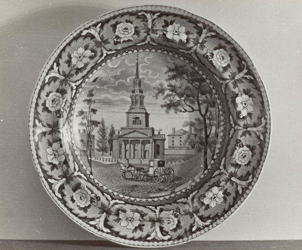 Plate - "Octagon Church, Boston" by Helmut Hiatt (American, active c. 1935), 16X12"(A3)Poster Print