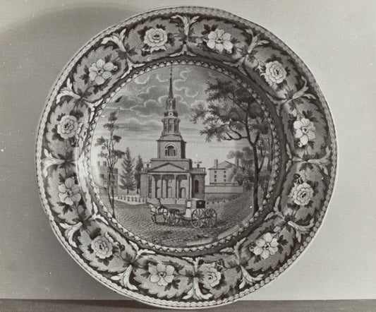 Plate - "Octagon Church, Boston" by Helmut Hiatt (American, active c. 1935), 16X12"(A3)Poster Print