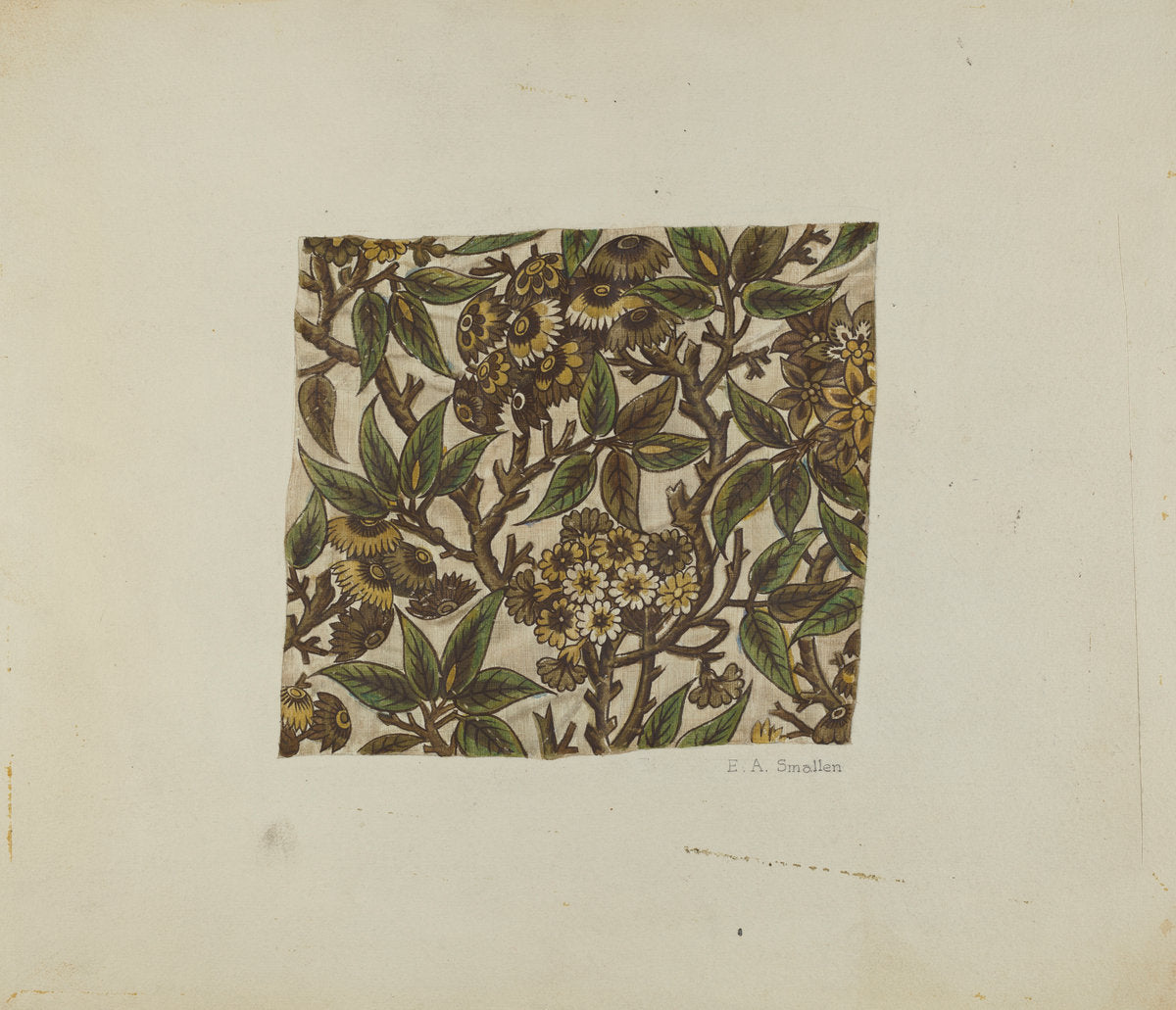 Textile by E.A. Smaller (American, active c. 1935), 16X12"(A3)Poster Print