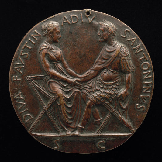 Antonius Pius and Faustina Joining Hands [reverse] by Filarete (Italian, c. 1400 - 1469), 16X12"(A3)Poster Print