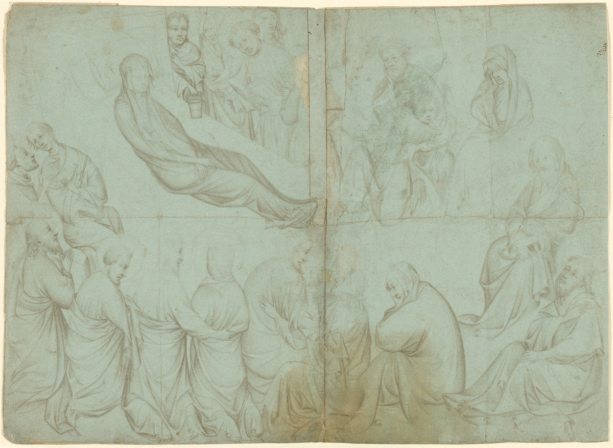 c. 1390 by Netherlandish 14th Century (The Death of the Virgin), 16X12"(A3)Poster Print