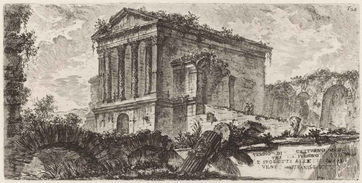 Tempio di Clitumno tra Foligno e Spoletti by Giovanni Battista Piranesi (Italian, 1720 - 1778), 16X12"(A3)Poster Print