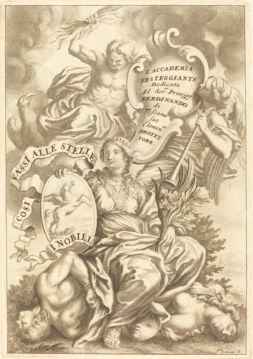 Dedication Plate by Theodor Verkruis (Dutch, c. 1680 - 1739), 16X12"(A3)Poster Print