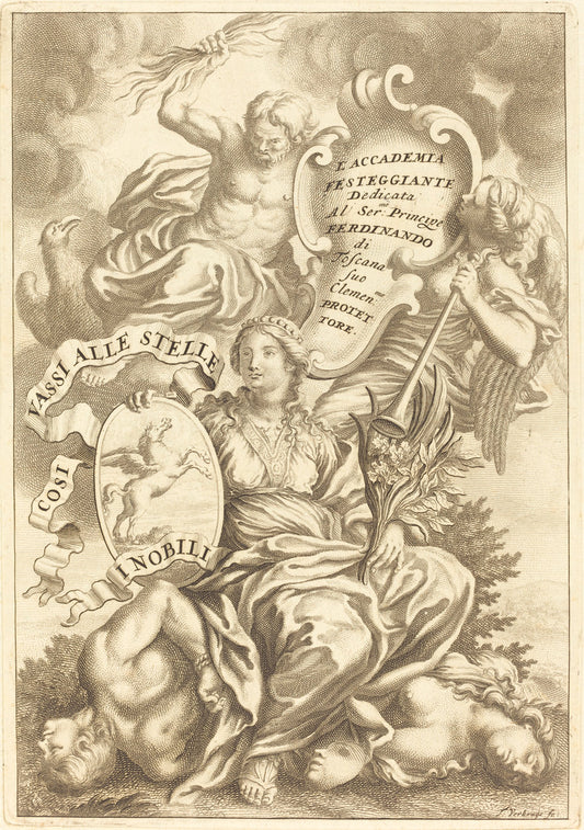 Dedication Plate by Theodor Verkruis (Dutch, c. 1680 - 1739), 16X12"(A3)Poster Print