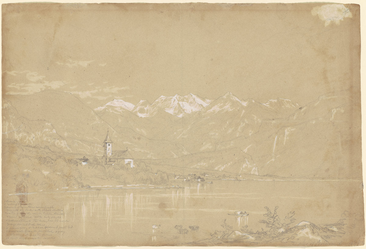 Lake of Brienz by John William Casilear (American, 1811 - 1893), 16X12"(A3)Poster Print