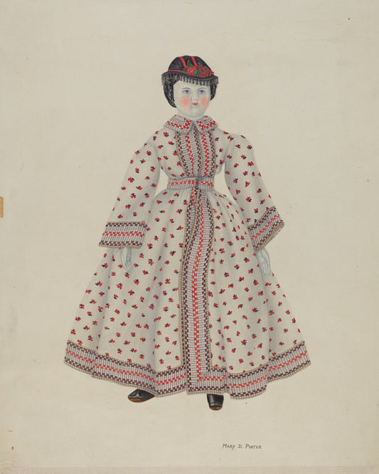 1935/1942 by Mary D. Porter (Doll with China Head), 16X12"(A3)Poster Print