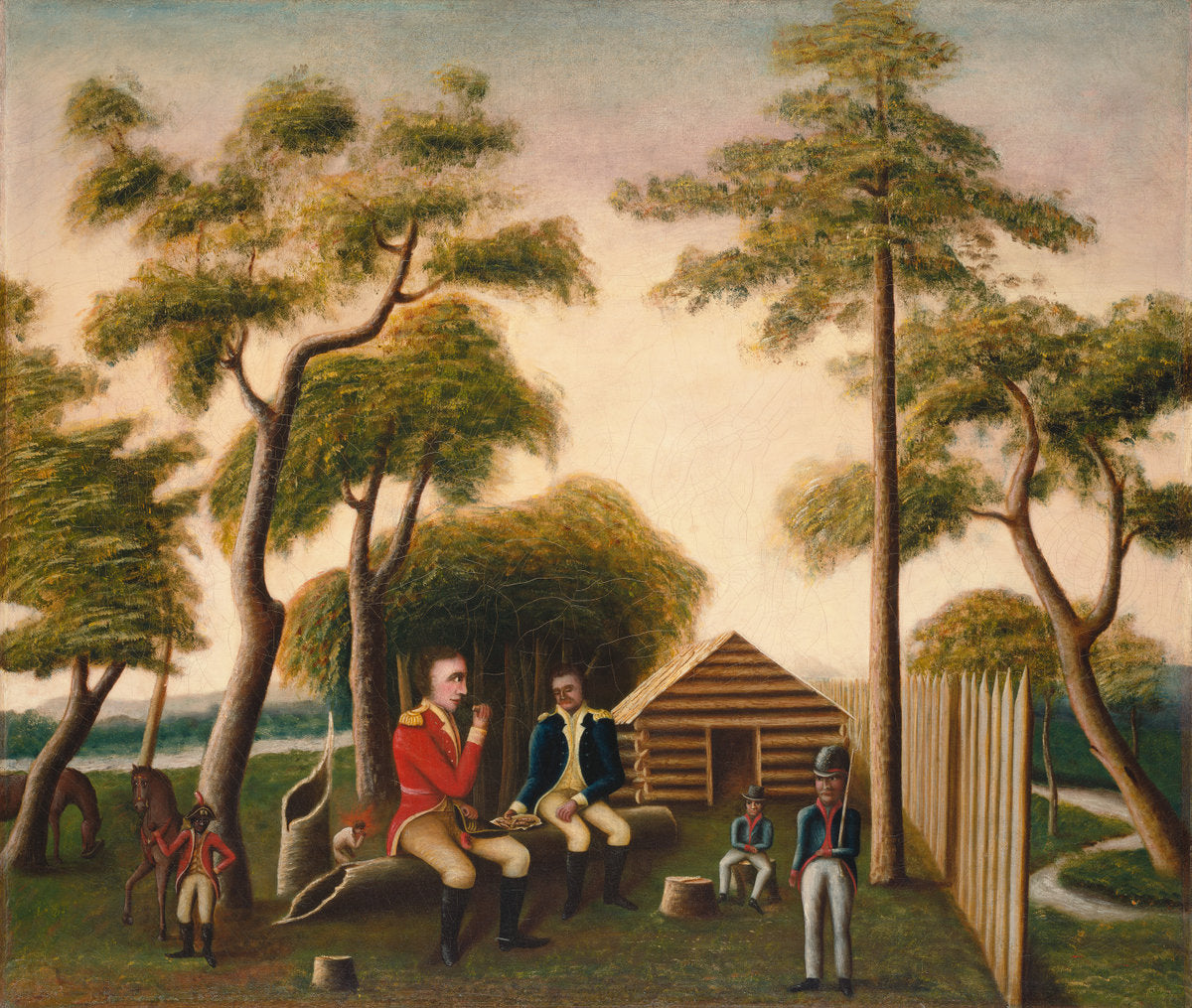 Marion Feasting the British Officer on Sweet Potatoes by George Washington Mark (American, 1795 - 1879), 16X12"(A3)Poster Print