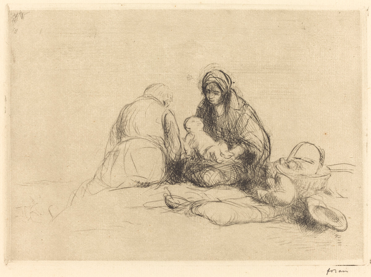 The Rest on the Flight into Egypt by Jean-Louis Forain (French, 1852 - 1931), 16X12"(A3)Poster Print