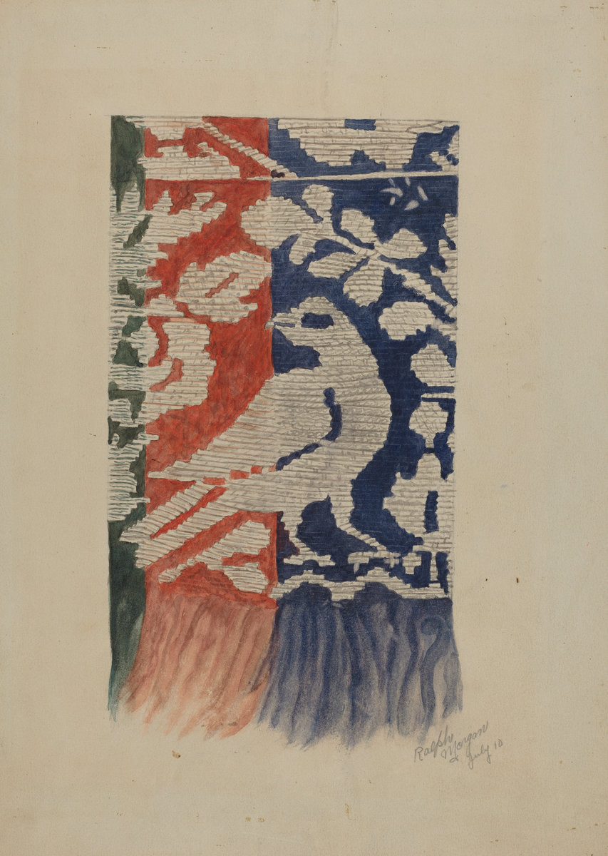 Jacquard Coverlet (Detail) by Ralph N. Morgan (American, active c. 1935), 16X12"(A3)Poster Print