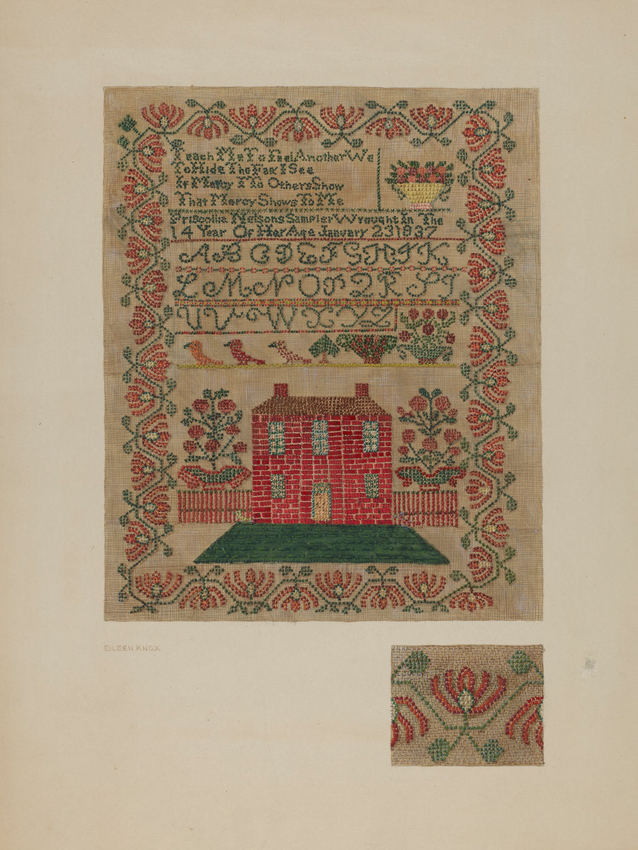 Sampler by Eileen Knox (American, active c. 1935), 16X12"(A3)Poster Print