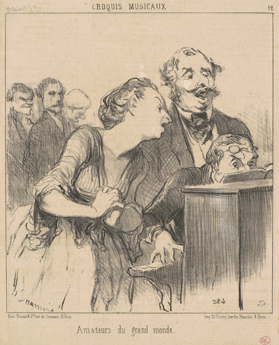 Amateurs du grand monde by Honoré Daumier (French, 1808 - 1879), 16X12"(A3)Poster Print