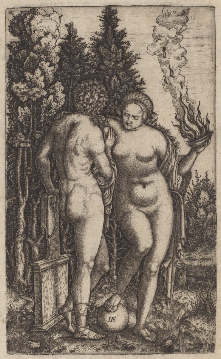 Man and Woman with a Ball by Marcantonio Raimondi possibly after Francesco Francia (Italian, c. 1480 - c. 1534), 16X12"(A3)Poster Print