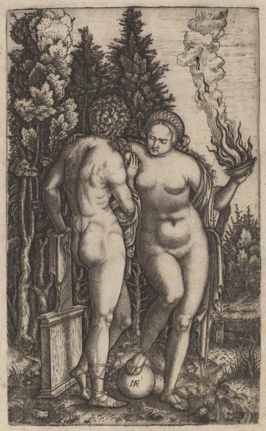 Man and Woman with a Ball by Marcantonio Raimondi possibly after Francesco Francia (Italian, c. 1480 - c. 1534), 16X12"(A3)Poster Print