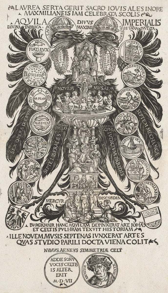The Imperial Eagle by Hans Burgkmair I (German, 1473 - 1531), 16X12"(A3)Poster Print