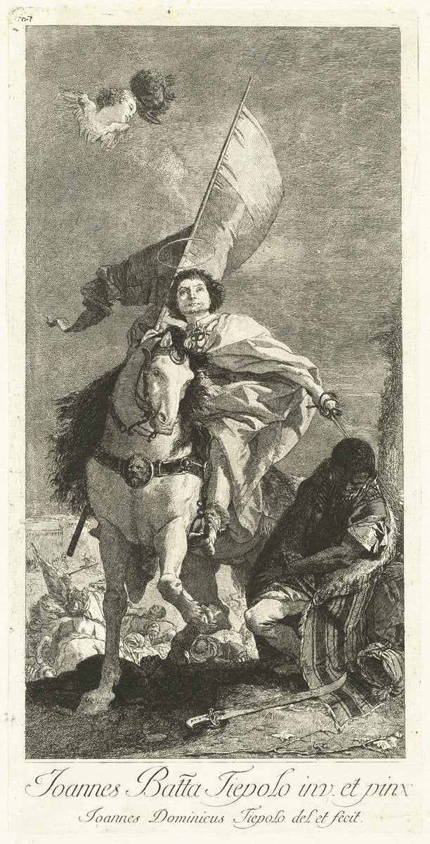Saint James of Compostela by Giovanni Domenico Tiepolo after Giovanni Battista Tiepolo (Venetian, 1727 - 1804), 16X12"(A3)Poster Print