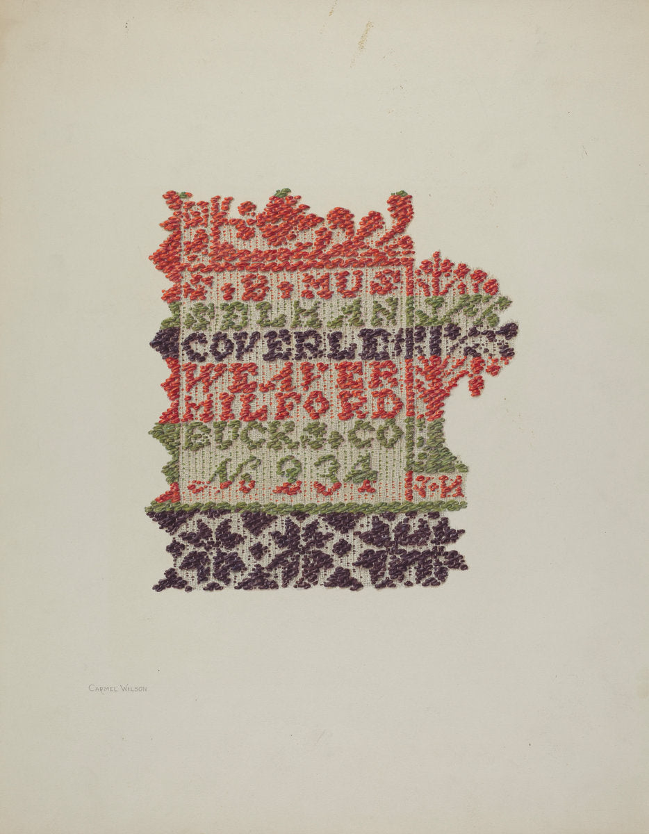 Coverlet by Carmel Wilson (American, active c. 1935), 16X12"(A3)Poster Print