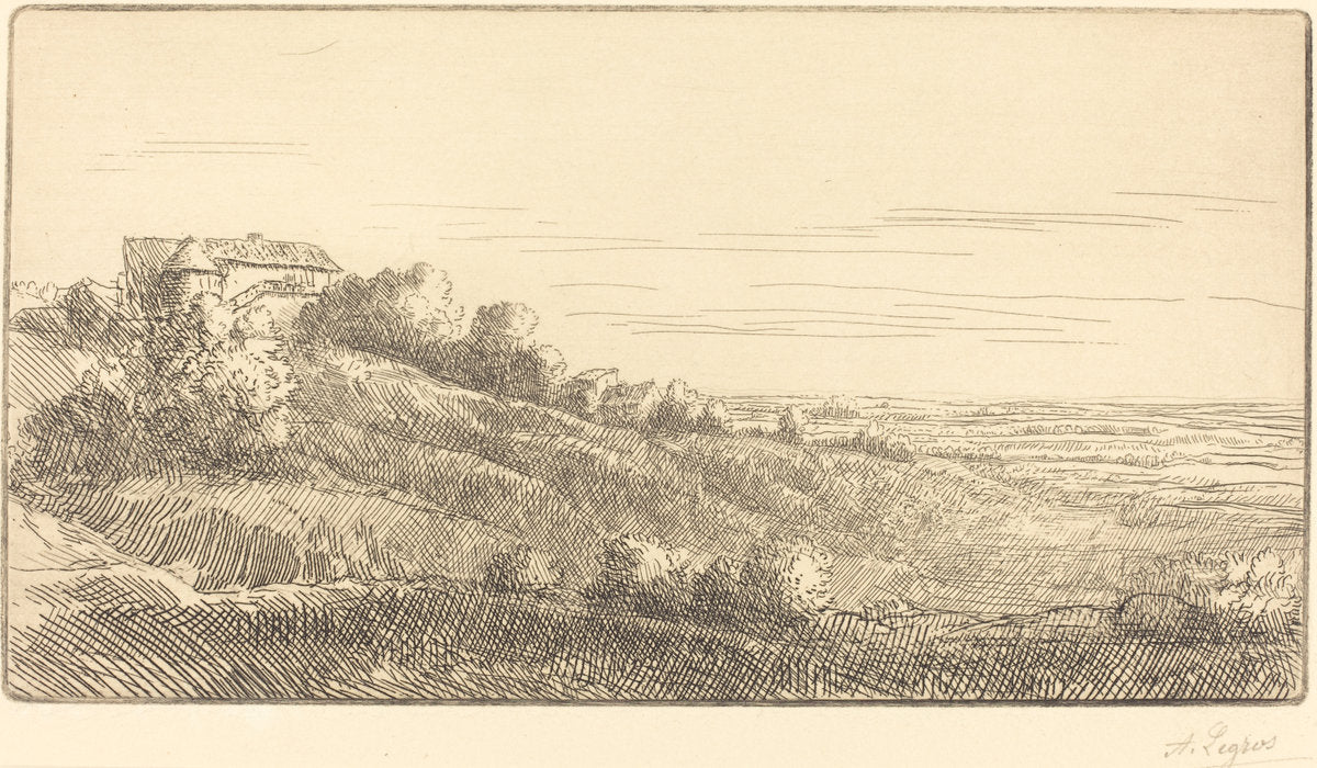 Valley of Veronne (La vallee de Veronne) by Alphonse Legros (French, 1837 - 1911), 16X12"(A3)Poster Print