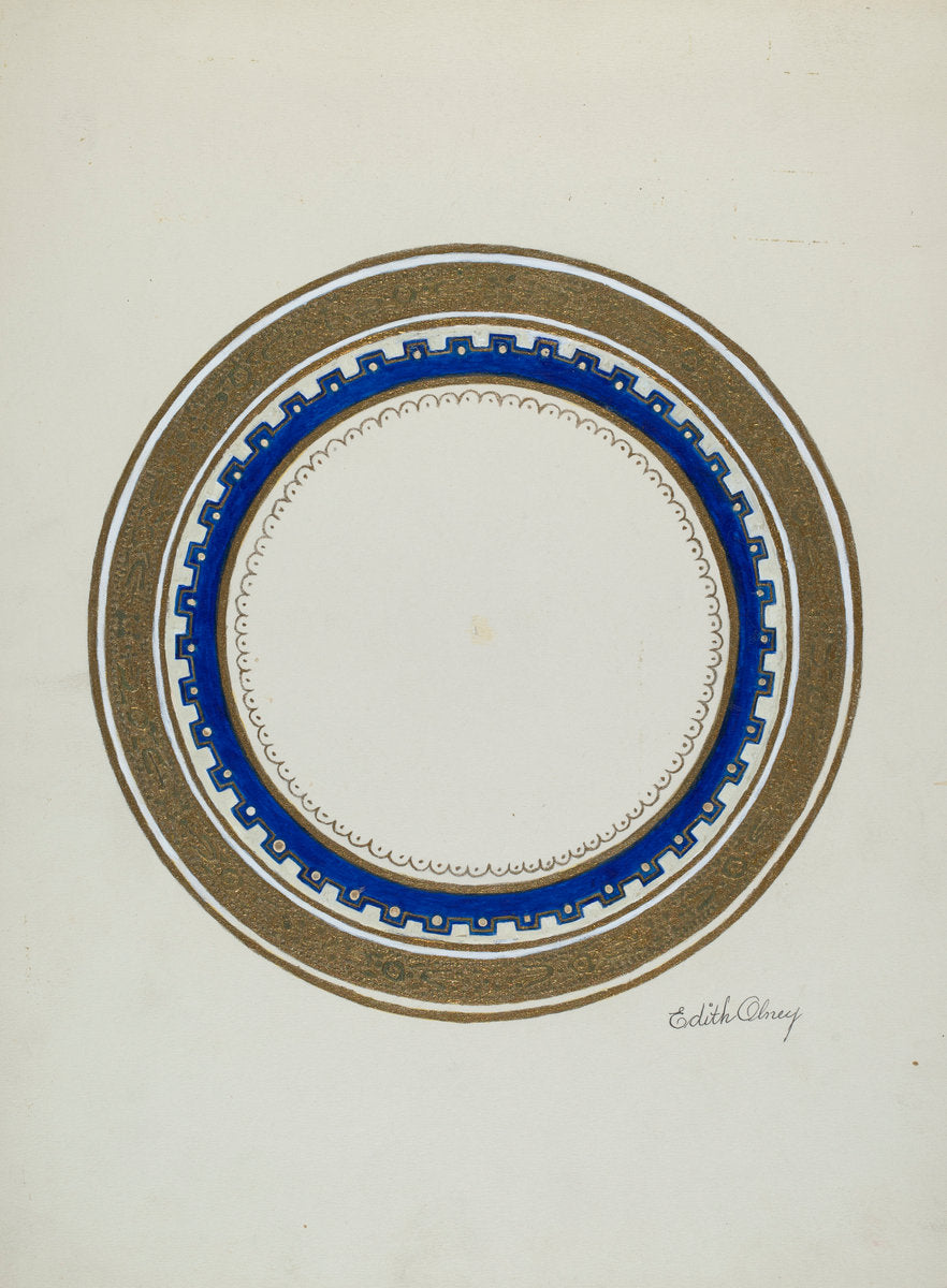 Plate by Edith Olney (American, active c. 1935), 16X12"(A3)Poster Print