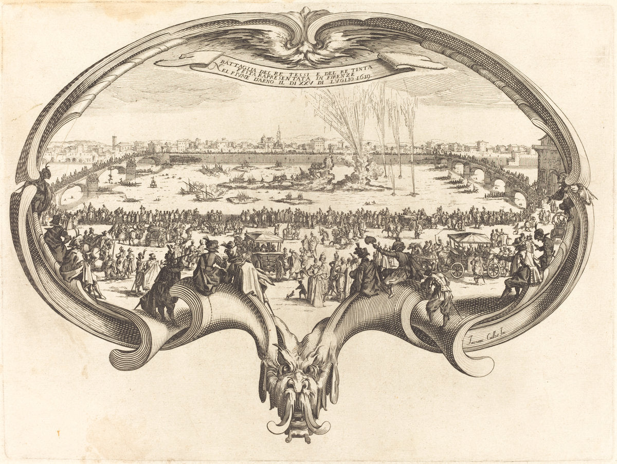 etching and engraving by after Jacques Callot (The Fan), 16X12"(A3)Poster Print