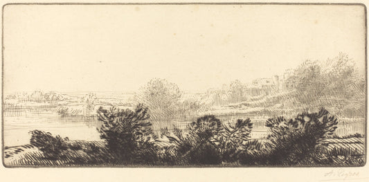 Banks of the Loire (Bord de la Loire) by Alphonse Legros (French, 1837 - 1911), 16X12"(A3)Poster Print