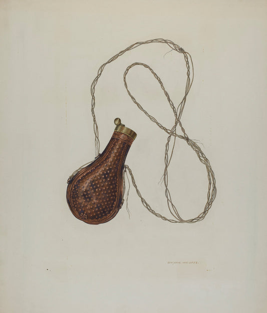 Powder Flask by Benjamin Von Lutze (American, active c. 1935), 16X12"(A3)Poster Print