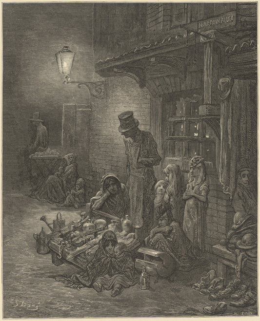 London. A Pilgrimage by Gustave Doré (artist) and Blanchard Jerrold (author) (French, 1832 - 1883), 16X12"(A3)Poster Print