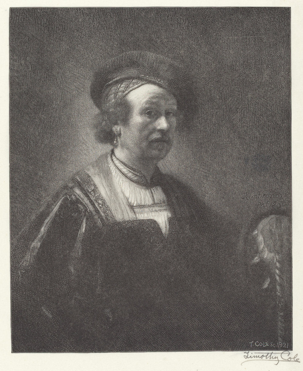 Rembrandt by Timothy Cole after Rembrandt van Rijn (American, 1852 - 1931), 16X12"(A3)Poster Print