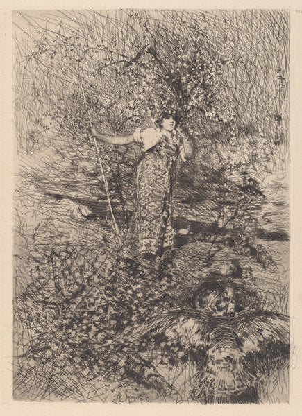 Keeper of the Turkeys [Gardeuse de dindons] by Francesco Paolo Michetti (Italian, 1851 - 1929), 16X12"(A3)Poster Print