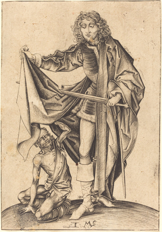 Saint Martin by Israhel van Meckenem after Martin Schongauer (German, c. 1445 - 1503), 16X12"(A3)Poster Print