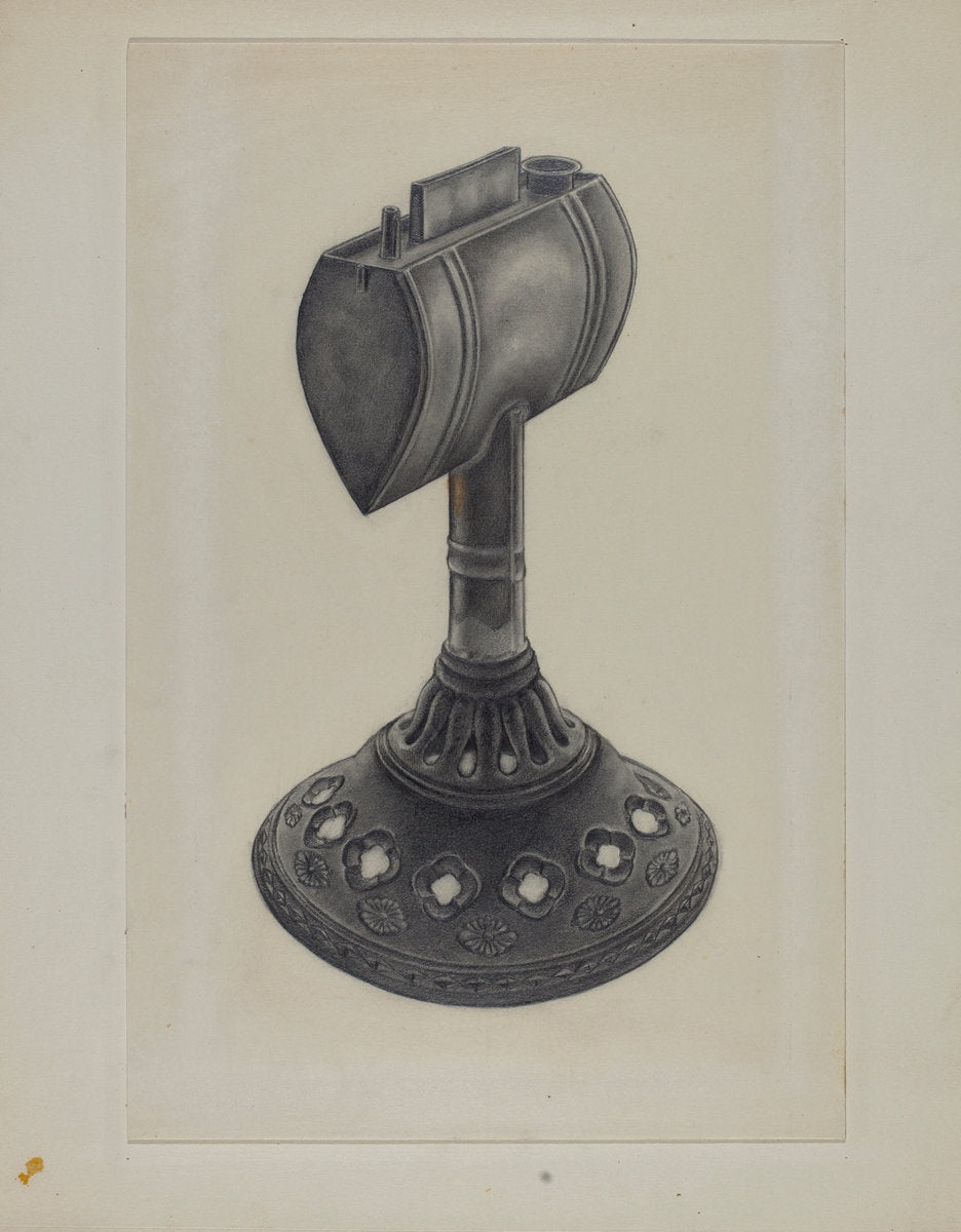 Lard Oil Lamp by Milton Grubstein (American, active c. 1935), 16X12"(A3)Poster Print