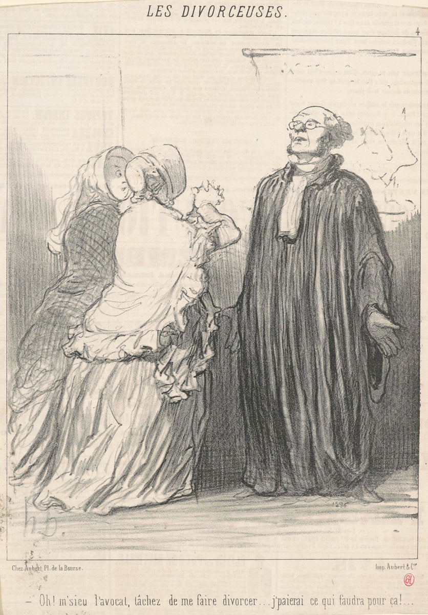 Oh! M'sieu l'avocat, tachez de  ... by Honoré Daumier (French, 1808 - 1879), 16X12"(A3)Poster Print