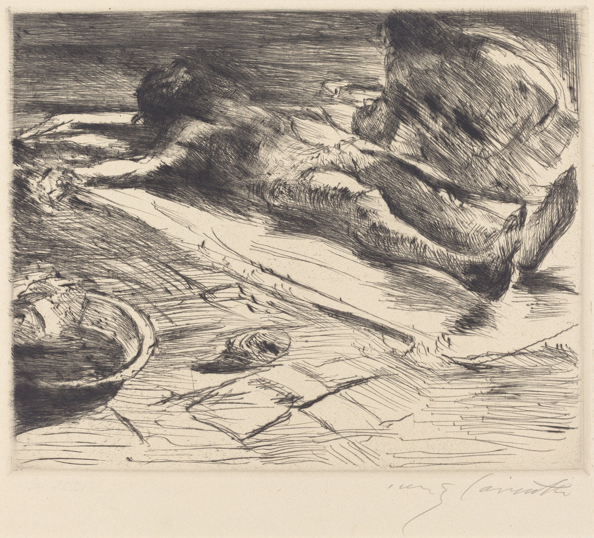 Pietà by Lovis Corinth (German, 1858 - 1925), 16X12"(A3)Poster Print