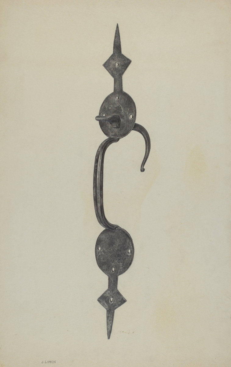 Door Handle with Thumb Press by Jacob Lipkin (American, active c. 1935), 16X12"(A3)Poster Print