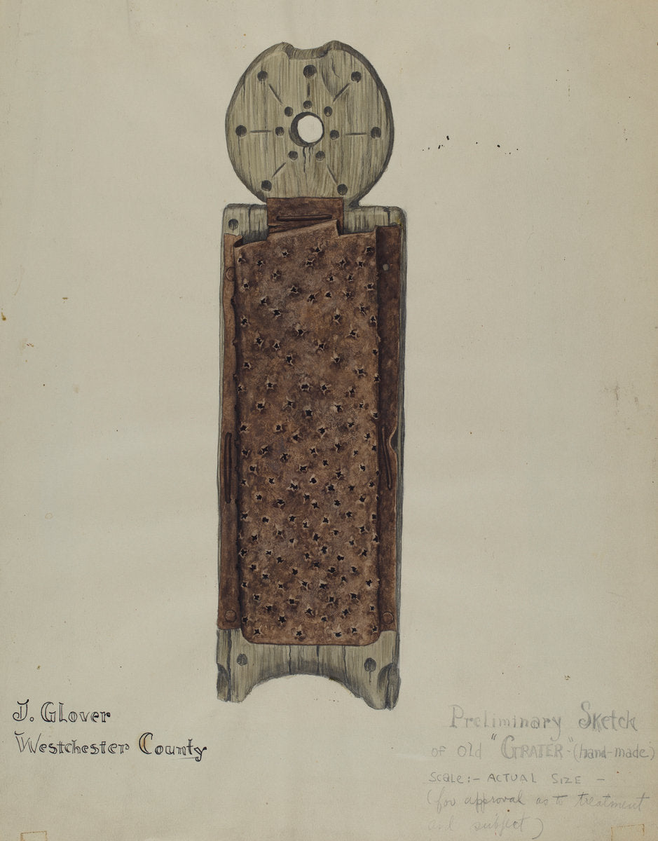 Handmade Grater by Joseph Glover (American, active c. 1935), 16X12"(A3)Poster Print