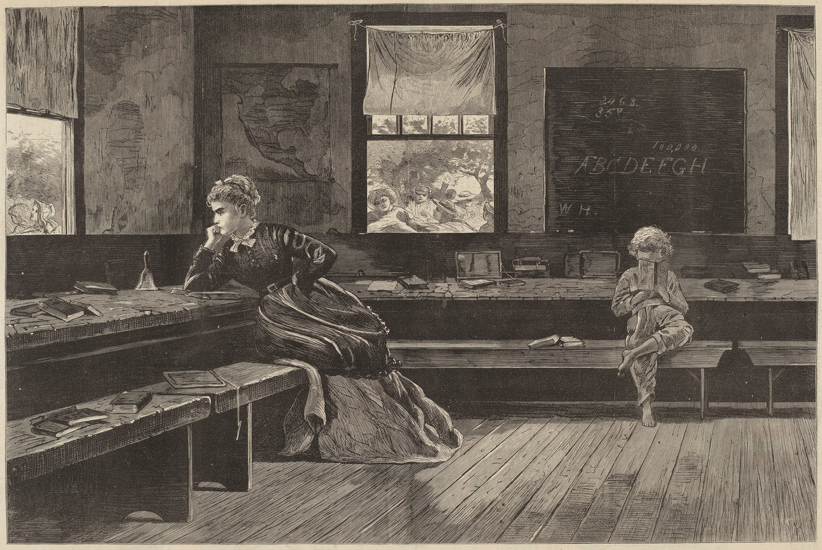 published 1873 by after Winslow Homer (The Noon Recess), 16X12"(A3)Poster Print