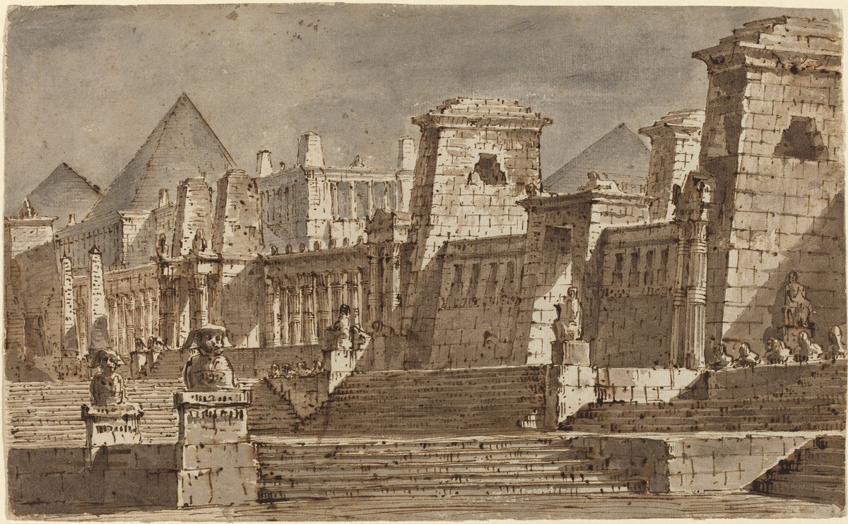 An Egyptian Stage Design by Pietro Gonzaga (Venetian, 1751 - 1831), 16X12"(A3)Poster Print