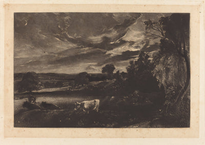 Summer Evening by David Lucas after John Constable (British, 1802 - 1881), 16X12"(A3)Poster Print