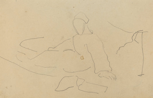 Figure Seated on the Ground [recto] by Paul Gauguin (French, 1848 - 1903), 16X12"(A3)Poster Print