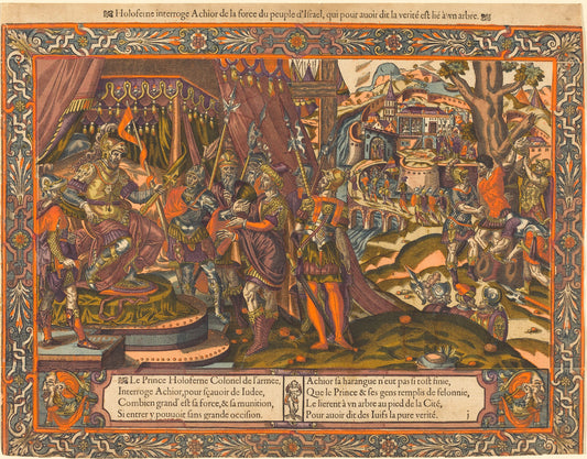 c. 1575 by French 16th Century (Holofernes Interrogating Achior), 16X12"(A3)Poster Print