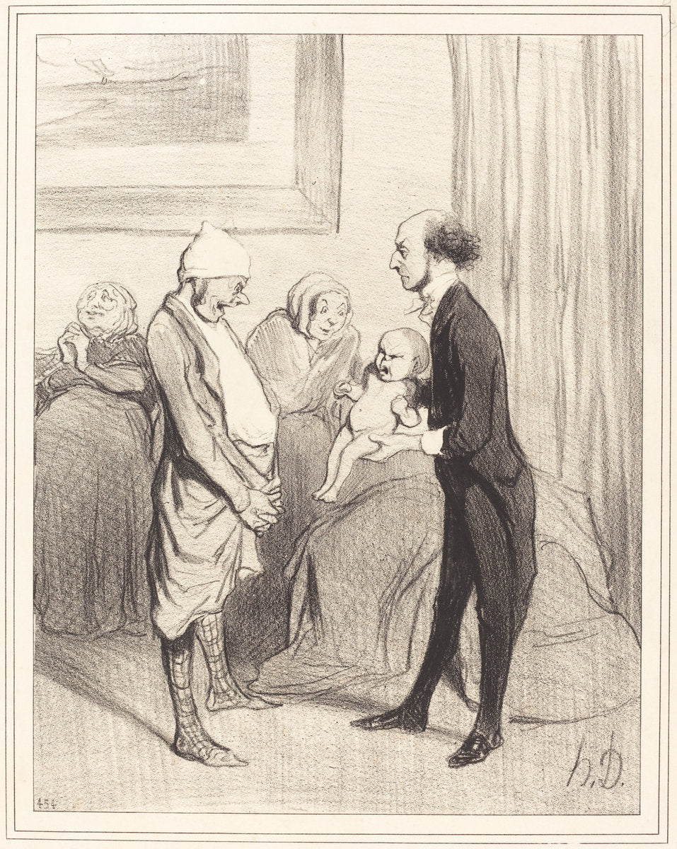 L'Entrée dans la vie by Honoré Daumier (French, 1808 - 1879), 16X12"(A3)Poster Print