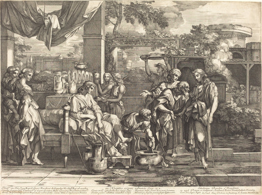 Hospitio exipere advenas by Sébastien Bourdon (French, 1616 - 1671), 16X12"(A3)Poster Print